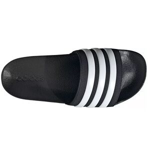Adidas  Men’s Black Slides with White Stripes